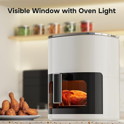 12-in-1 Air Fryer 6.34 Qt, Digital Preset Airfryer with Visible Window, Nonstick and Dishwasher-Safe Basket, Air Fry, Roast, Bake, Dehydrate, Fries, 1700W, Beige