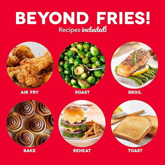 Ceramic Air Fryer Oven, 2.6 Qt., Cream – Compact Air Fryer for Healthier Food in Minutes, Ceramic Nonstick Surface, Ideal for Small Spaces - Auto Shut Off, Digital, 1000-Watt